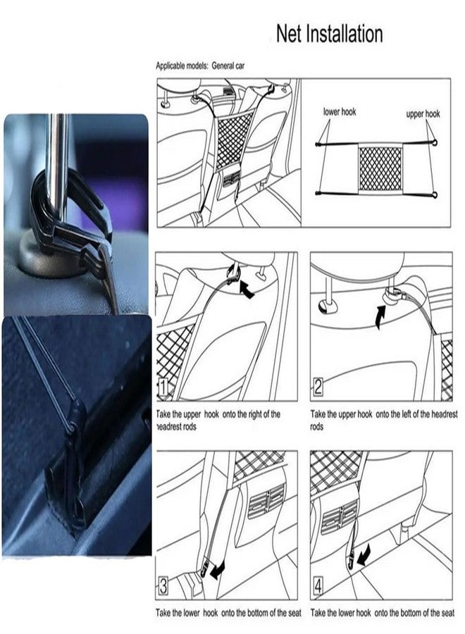 LNtech 3-Layer Car Mesh Organizer, Dog and Kid Pet Barrier, Seat Back Net Bag Holder, Storage Organizer, Cargo Tissue Handbag Purse Holder, Driver Storage Netting Pouch - Image 5